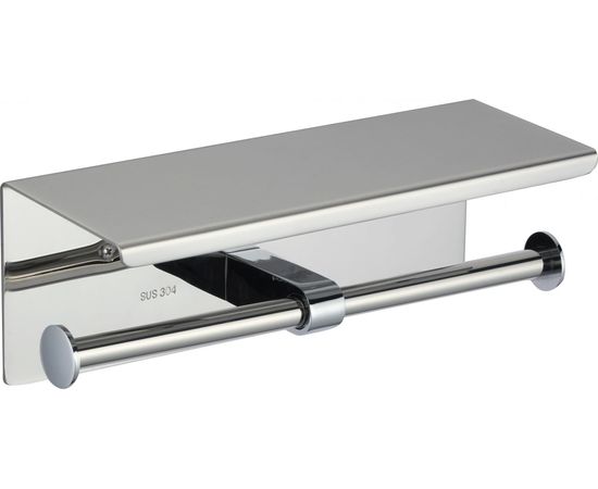 Держатель для туалетной бумаги Savol с полочкой для мобильного телефона нержавеющая сталь S-00AK57 