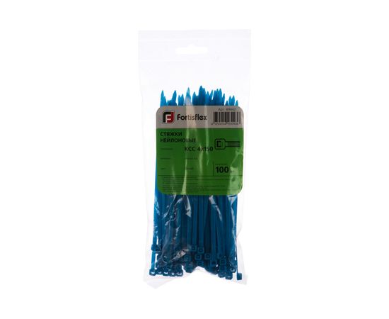 Нейлоновые стяжки FORTISFLEX КСС 4х150 синий 100 штук 49442 