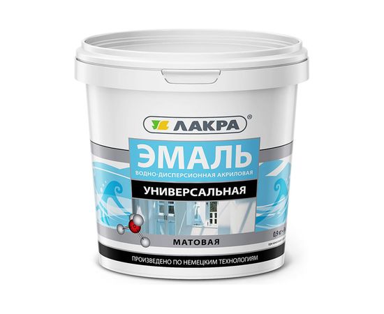 Универсальная акриловая эмаль Лакра белая, матовая, 0.9 кг 90003485866 
