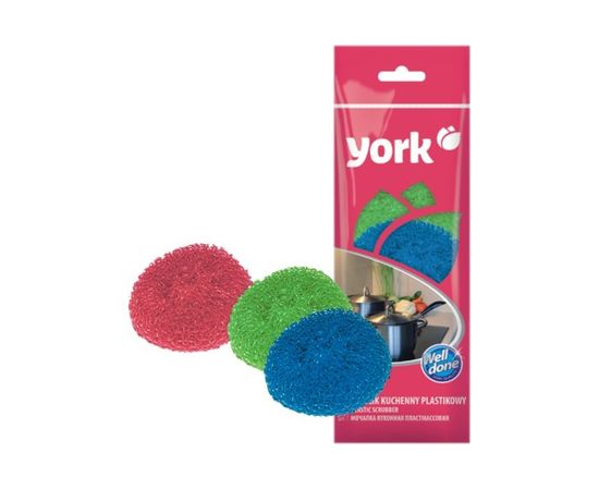 Губка для посуды YORK пластик, 3 шт. 001010 