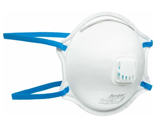 Респиратор-полумаска AirON FFP2 с боковыми ушками, 202, с клапаном, 10 штук в упаковке AG0004 