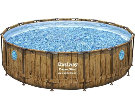 Каркасный бассейн Bestway ротанг 488х122см, 19480л, 5678 л/ч, 56725 BW 