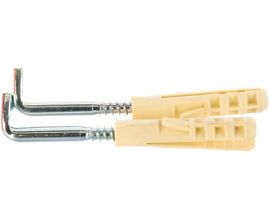 Крюк-шуруп ЕВРОПАРТНЕР L-обр. Zn d6хL65 мм, прямой шлиц, 2 шт. 13 3002 1 – изображение 2