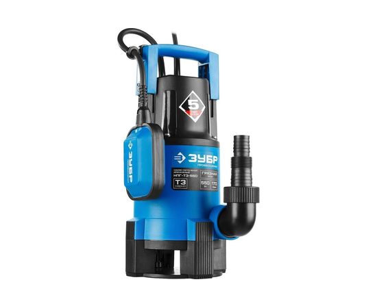 Дренажный насос ЗУБР Профессионал 550 Вт для грязной воды НПГ-Т3-550 – изображение 2