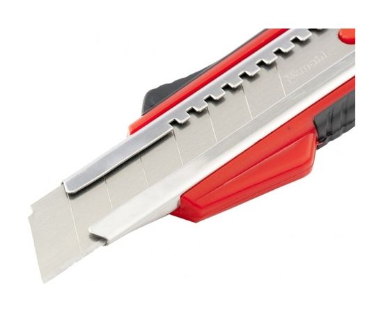 Нож 18мм, выдвижное лезвие, металлическая направляющая, эргономичная двухкомпонентная рукоятка MATRIX 78933 – изображение 2