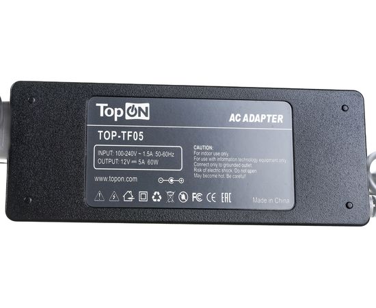 Блок питания для монитора TopON 12V 5A 5.5x2.5 60W CH-1205 TOP-TF05 – изображение 2