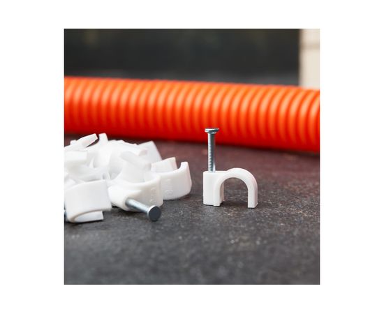 Круглый крепеж кабеля REXANT 8 мм, белый 50шт 07-4008 – изображение 2