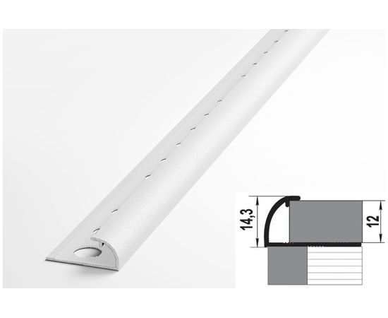 Профиль окантовочный полукруглый алюминиевый ЛУКА 9 мм, 2,7 м, Белый УТ000013621 – изображение 2