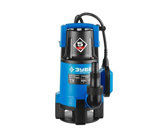 Дренажный насос ЗУБР Профессионал 550 Вт для грязной воды НПГ-Т3-550 – изображение 3