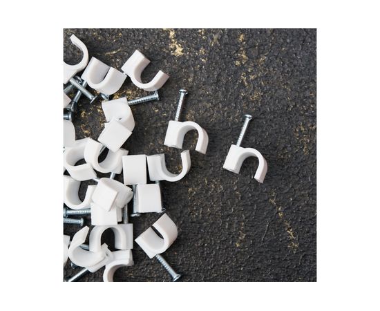 Круглый крепеж кабеля REXANT 8 мм, белый 50шт 07-4008 – изображение 3