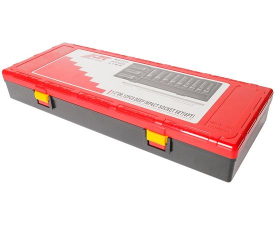 Набор ударных глубоких шестигранных торцевых головок 1/2" 10-32мм в кейсе 12шт JTC-K4121 – изображение 3