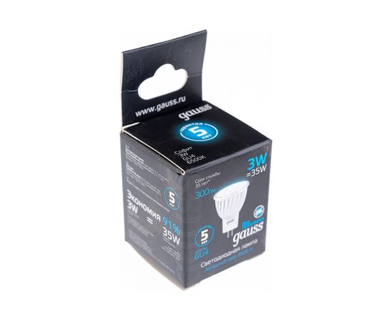 Лампа GAUSS MR11 3W 300lm 6500K GU4 LED 1/10/100 132517303 – изображение 4