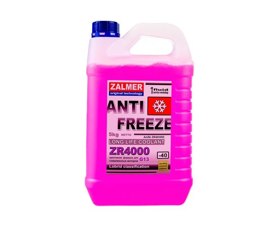 Антифриз ZALMER Antifreeze ZR4000 LLC G13 фиолетовый -40С 5кг ZR40V005 
