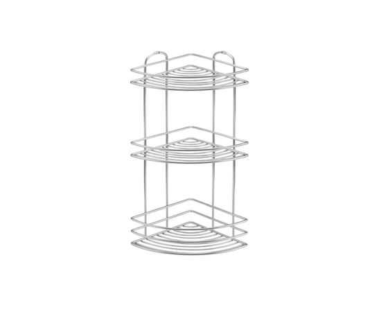 Полка в ванную TEKNO-TEL BK023SSS угловая, 3 яруса, нерж.сталь глянцевый 00-00002393 