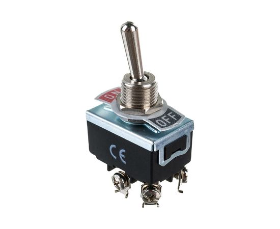 Тумблер Emas ON-OFF дубль контактов, 250В, 16А MA211 