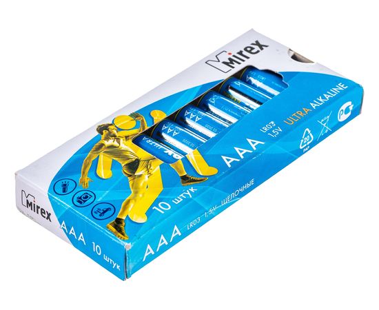 Батарея Mirex, щелочная LR03 / AAA 1,5V 10 шт multipack 23702-LR03-M10 
