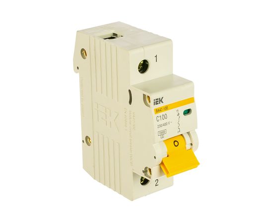 Автоматический модульный выключатель IEK 1п C 100А ВА 47-100 10кА ИЭК MVA40-1-100-C 