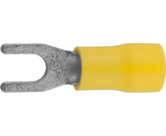 Изолированный наконечник для кабеля Светозар с вилкой желтый внутренний d 4,3 мм под болт 8мм провод 4-6 мм2 48 А 10 шт. 49420-60 