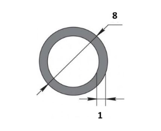 Алюминиевый профиль ЛУКА Сделай сам, труба круглая 8х1, 2000 мм, 5 шт. УТ000002464 – изображение 2
