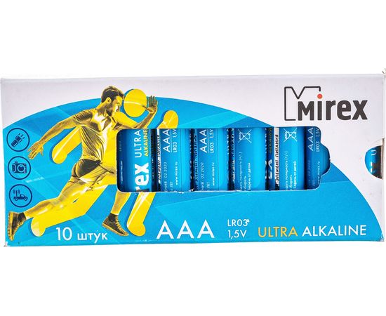 Батарея Mirex, щелочная LR03 / AAA 1,5V 10 шт multipack 23702-LR03-M10 – изображение 2