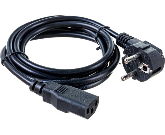 Сетевой шнур REXANT евровилка угловая - евроразъем С13, кабель 3x0,75 кв.мм, длина 1,8 метра 11-1131 – изображение 2