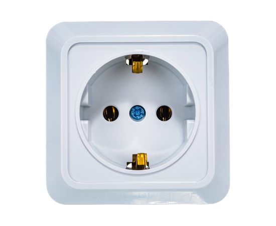 Одноместная розетка АБК-СИЛА с заземляющим контактом 16А 220В керамика "АЛЬТАИР" белая 5400305 – изображение 2