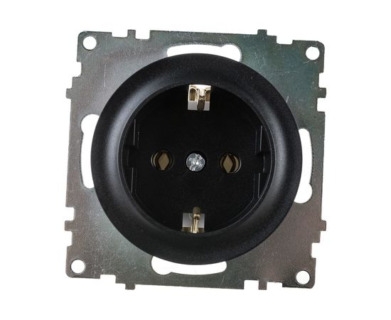 Розетка OneKeyElectro с заземлением, цвет чёрный, 10 шт, 2172811 – изображение 2