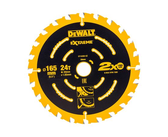Диск пильный по дереву (165х20 мм; 24) DEWALT DT 10300 – изображение 3