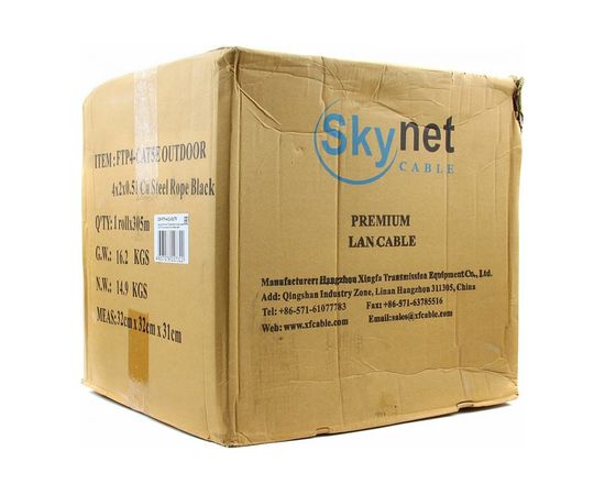Кабель SkyNet Premium FTP outdoor 4x2x0,51 на тросу, медный, FLUKE TEST, кат.5e, однож., 305 м, CSP-FTP-4-CU-OUTR – изображение 3