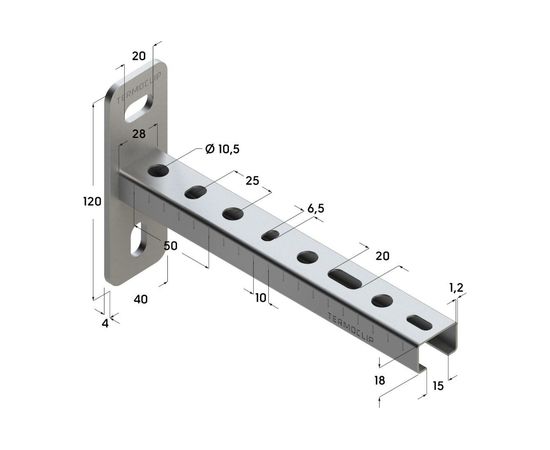 Консоль Termoclip 28x18x1,2-200 9104001 – изображение 3