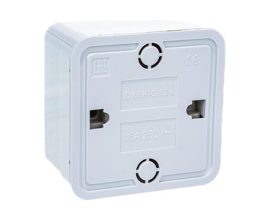 Одноместная розетка АБК-СИЛА с заземляющим контактом 16А 220В керамика "АЛЬТАИР" белая 5400305 – изображение 3