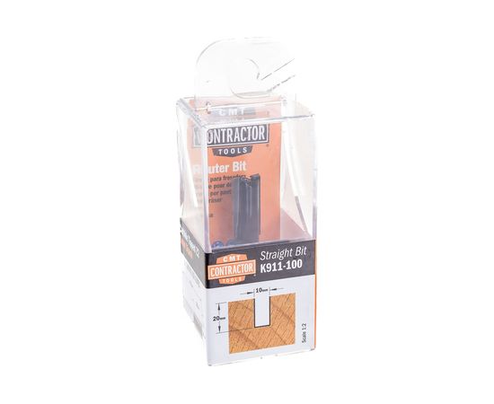 Фреза концевая пазовая Contractor (10x20x48 мм; Z=2) CMT K911-100 – изображение 3