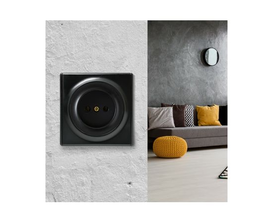 Розетка OneKeyElectro с заземлением, цвет чёрный, 10 шт, 2172811 – изображение 5