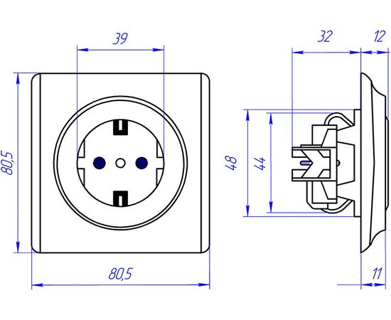 Розетка OneKeyElectro с заземлением, цвет чёрный, 10 шт, 2172811 – изображение 6