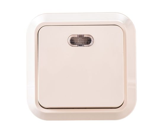 Выключатель накладной одноклавишный с подсветкой, крем Makel Siva Ustu 45221 