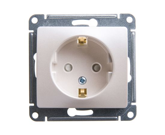 1-местный механизм розетки Schneider Electric скрытой проводки Glossa 16А IP20 с заземлением перламутр GSL000645 