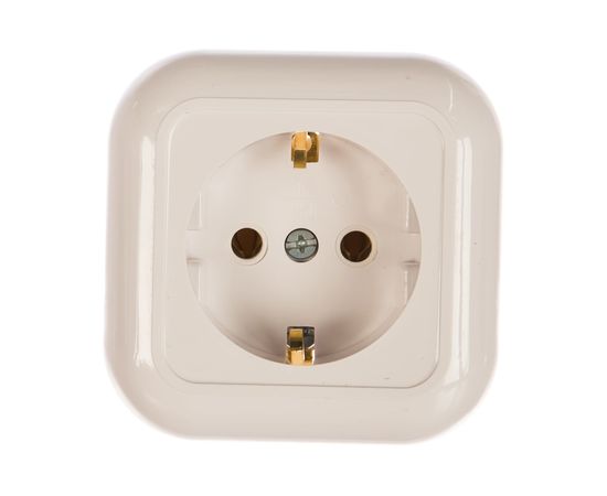 Розетка Кунцево-Электро ВАЛЕНТИНА открытой установки, с з/к одноместный РА16-638 7640 