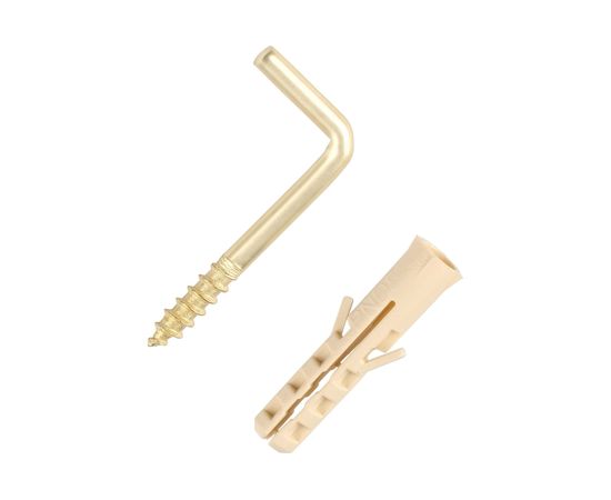 Крюк-шуруп ЕВРОПАРТНЕР L-обр. латунир. d3,3хL30 мм 4шт. 13 7641 1 