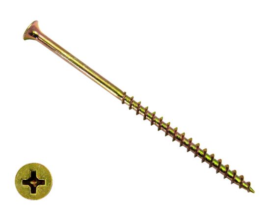 Саморез по дереву КРЕП-КОМП жёлтый цинк PH-2, 4,8х110, 10 шт. ждп11048мф 