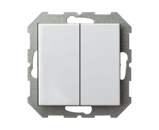 Двухклавишный выключатель LIREGUS Эпсилон IJ5 10-003-01 E/B белый без рамки 28-003 