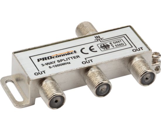 Делитель ТВ PROconnect на 3 выхода F разъём 5-1000 МГц 05-6022 