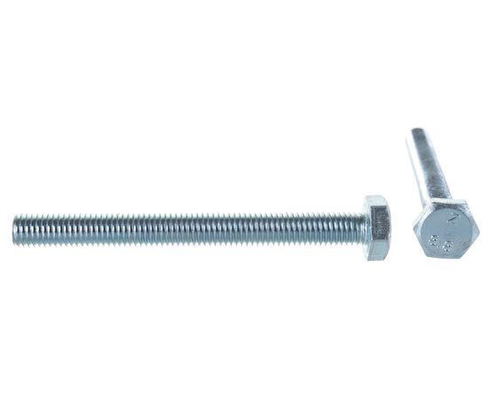 Болт Tech-Krep DIN933 с шестигранной головкой, оцинкованный М10х100 2 шт - пакет 126517 – изображение 2