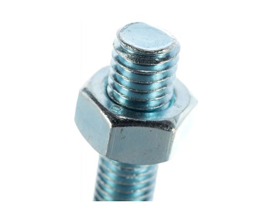 Болт Tech-Krep DIN933 с шестигранной головкой, оцинкованный М8х40 + гайка + шайба 4 шт - пакет 112723 – изображение 2
