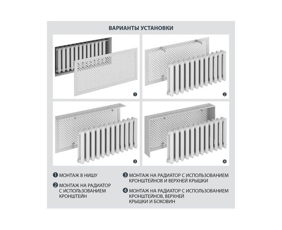 Экран для радиатора Стильный Дом Готико 90х60 см, венге v545936 – изображение 2