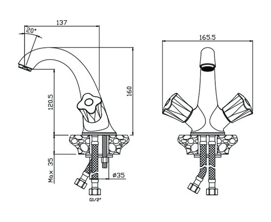 Смеситель для раковины OLIVES VIGO 21100VG – изображение 2