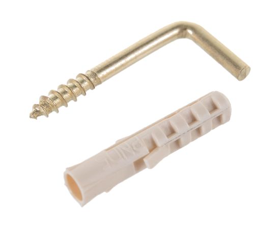 Крюк-шуруп ЕВРОПАРТНЕР L-обр. латунир. d3,3хL30 мм 4шт. 13 7641 1 – изображение 2