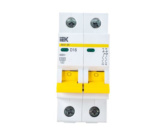 Автоматический выключатель IEK ВА47-29 2Р 16А 4,5кА х-ка D MVA20-2-016-D – изображение 2