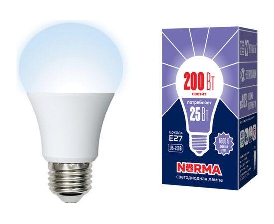 Светодиодная лампа Volpe LED-A70-25W/6500K/E27/FR/NR. Форма A, матовая. UL-00004471 – изображение 2