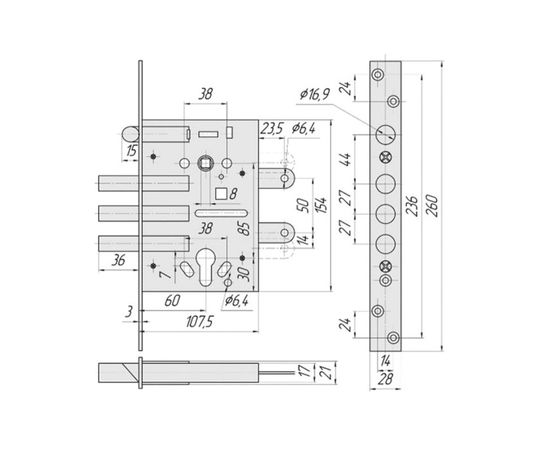 Дверной цилиндровый противопожарный замок CRIT ЗВ 7РМ-006 Хп 00035 – изображение 3