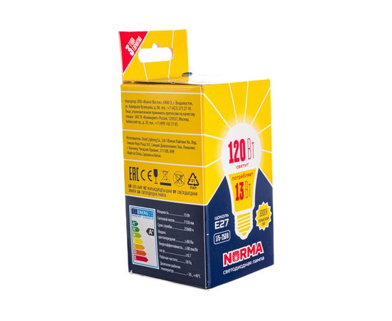 Светодиодная лампа Volpe. Форма A, матовая. Серия Norma LED-A60-13W/WW/E27/FR/NR UL-00004024 – изображение 4